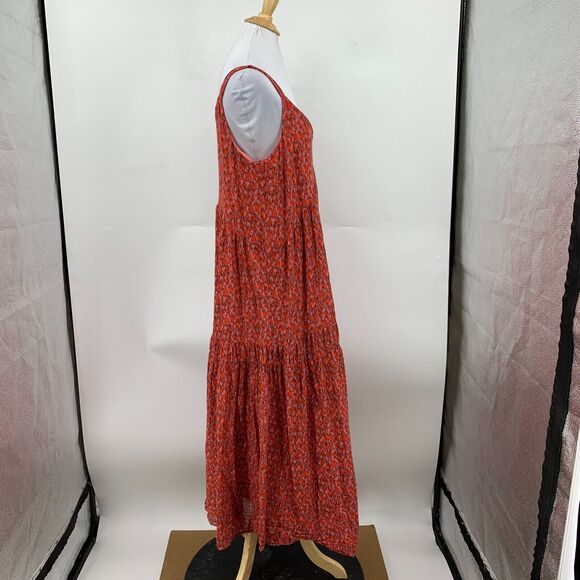 Joie Tea Rose Maxi Dress Womens S Small Red Pink Sleeveless Tiered Boho Lined - Picture 5 of 16
